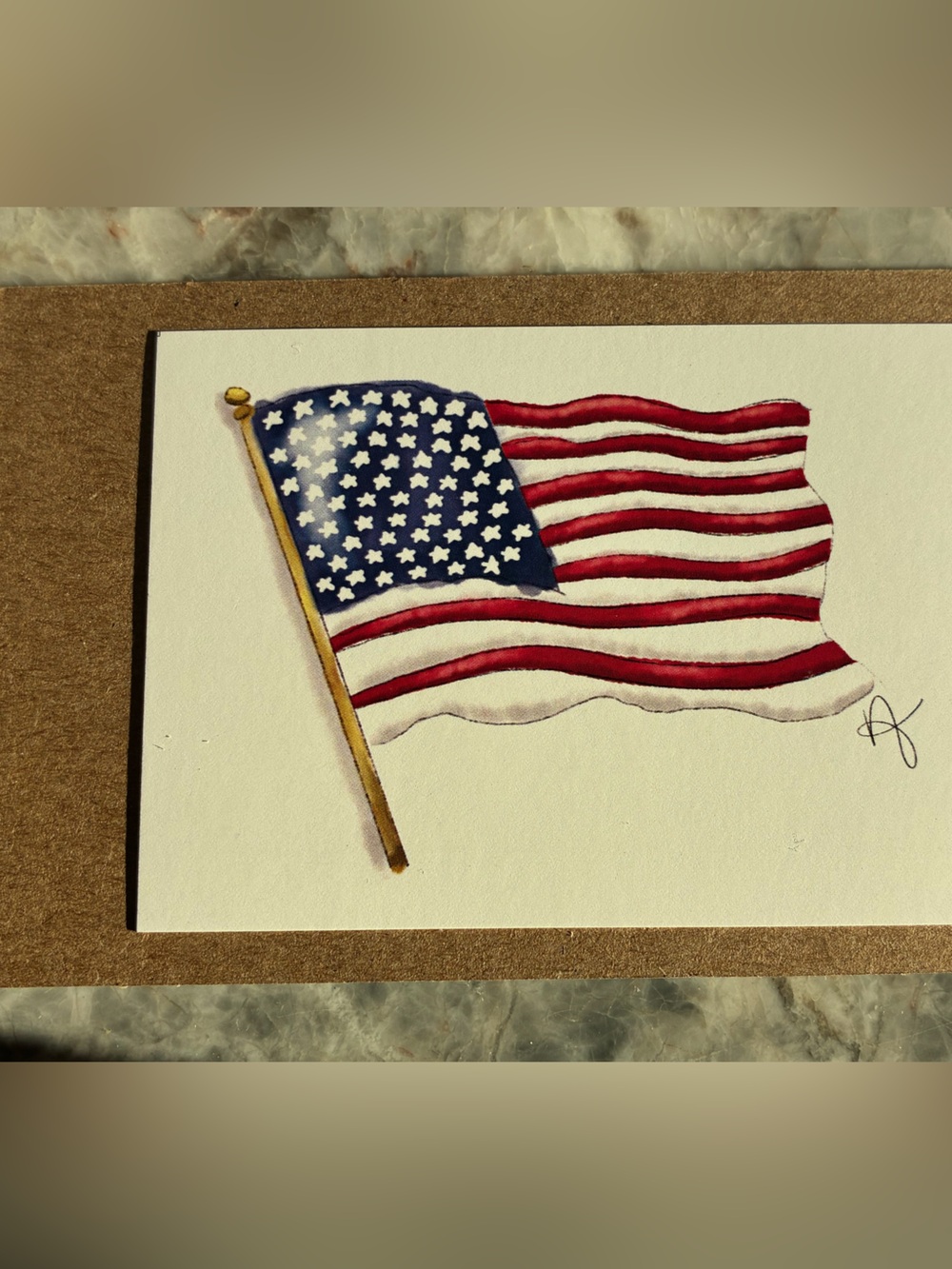 A Little Shop In NYC Mini Print - America 250 USA Flag - Rare (not Inciardi) New